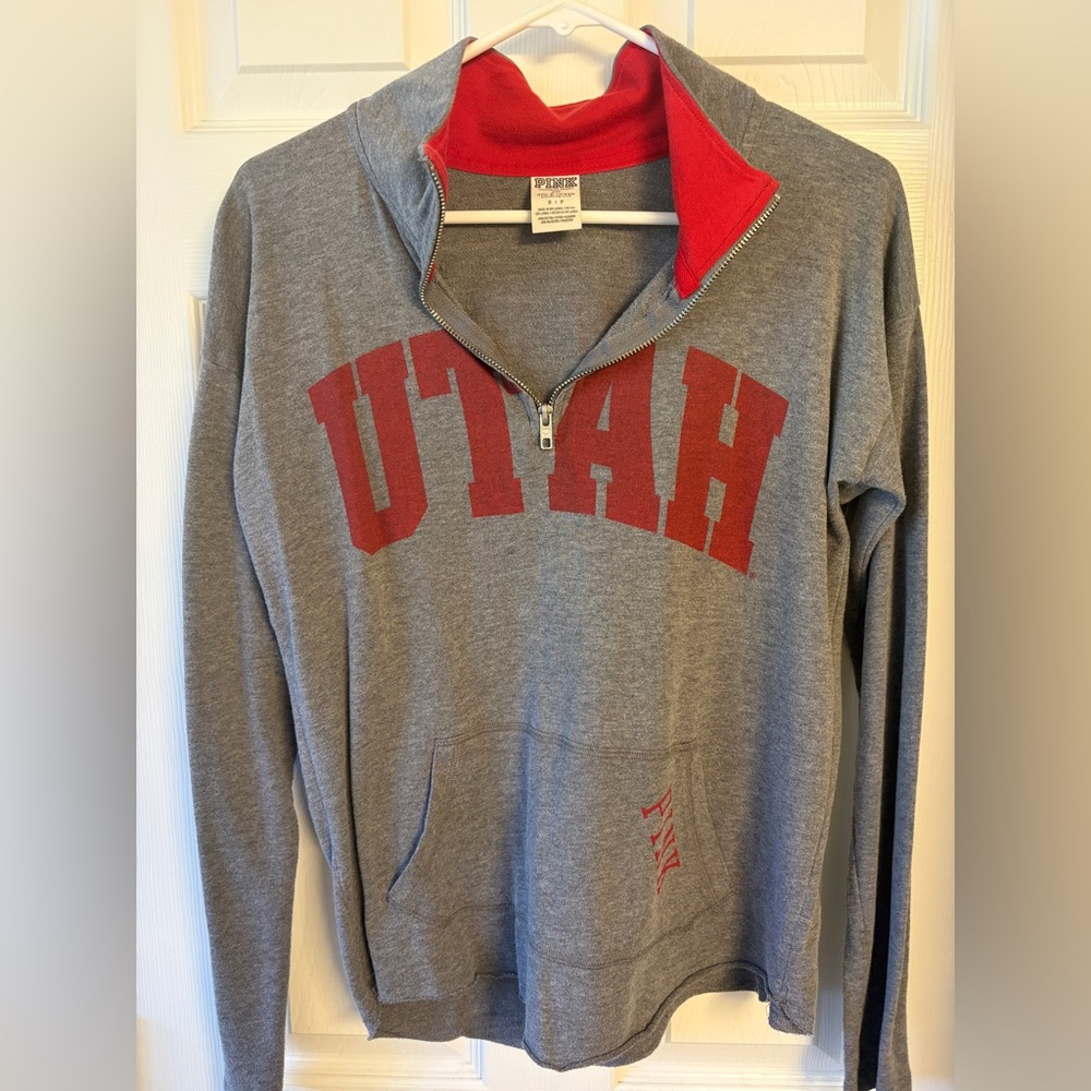 Victoria’s Secret PINK Utah Utes Quarter-Zip Pullover – Size S